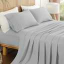 Grey Queen Sheet Set - Soft Breathable Microfiber Bed Sheets with Extra Deep Pocket, Luxury Hotel Cooling Bedding, Oeko-Tex Certified Wrinkle Free 4 Piece