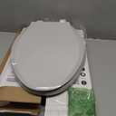"KOHLER 4636-RL-95 Cachet ReadyLatch Elongated Toilet Seat Slow Close, Soft Close Toilet Seat Quiet Lid, Contoured Grip-Tight Bumpers Installation Hardware, Apartment Essentials, Ice Grey "