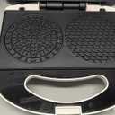 Mini Pizzelle Maker Machine with a 3'' Cutter, Mini Stroopwafel Iron, Bake 2 x 4'' Pizzelles or 3'' Stroopwafels, Excellent for Holiday, Party, Dessert Treat Making & More