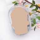 3 x Buminee Clear Display Pouch with Detachable Keychain, Waterproof Storage Case for Stuffed Dolls, Lipstick, Keychains & Charms, 7'' Tall Clear Organizer Bag for Figures/Accessories-White 1 Pack