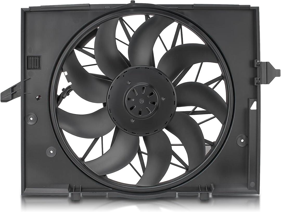 AUTOKAY Engine Cooling Fan Assembly, Cooling Radiator Fan Replacement for BMW E60 525 530 545 645 E65 750, Replace 17427543282 17427514181