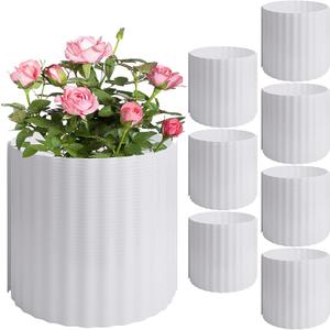 Watayo 8 Pcs Winter Rose Collars - Connectable Winter Rose Plant Protective Cover for Protecting Plants from Wind Blows Animals Eating