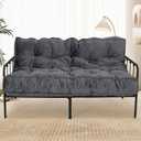 8 Futon Mattress Full Size, Extra Thick Foldable Futon Sofa Bed Couch, Shredded Foam Filling Floor Mattress for Adults with No Assembly Needed, Frame Not Included - Dark Grey