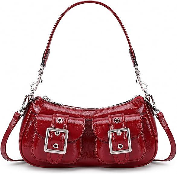 Goinsound Punk Vintage Purse Goth Shoulder Bags Trendy Crossbody Bag Clutch Purses for Women Red