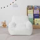 Bean Bag Chair for Kid, Shered Foam Filled Bean Bag Sofa, Toddler Chair with Corduroy Fabric, Kids Chair for 3 Years Kid Playing (White)