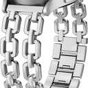 Wearlizer Metal Band Compatible with Samsung Galaxy Watch 7 6 5 4 FE Active 2 40mm 44mm/Watch 6 4 Classic 43mm 47mm 42mm 46mm/Watch 5 Pro 45mm Bands, 20mm Dressy Stainless Steel Chain Strap Women (Silver)