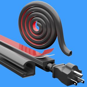 [Upgraded] 39 Inch Cord Hider Wall, Silicone Cable Hiders for TV on Wall, Cord Covers for Wires on Wall, 1 Wire Hider Raceway Cord Cover for Wall Mounted TV Management, W0.59'' H0.47'' Black