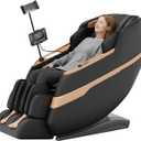 Massage Chair Full Body, Zero Gravity Massage Recliner with 12 Fixed Casters, Full Body Airbag Massage, Waist and Leg Heating, Automatic Retractable Footrest, AI Voice Control