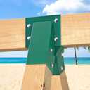 BeneLabel A-Frame Middle Swing Set Brackets, Heavy Duty Steel Swing Set Hardware with Mounting Hardware, DIY Swing Set Bracket Swing Set Kit for 2 (4x4) Legs & 1 (4x6) Beam, Green