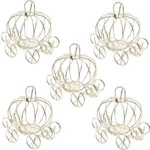 BESTOYARD Metal Pumpkin Carriage Candy Box 10 Pack - Hollow Carriage Centerpiece for Wedding Party Favors Halloween Decorations and Festive Storage