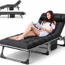 ABORON Heavy Duty Tanning Chair,Outdoor 5-Position Folding Chaise Lounge Chair with Pad,Portable Beach Lounge Chair for Outdoor Sunbathing Patio Pool Lawn Deck Poolside, 75.2x26.8x11.8 inches