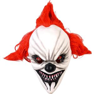 Halloween Scary Clown Realistic Horror Joker Mask for Adults Men Cosplay Costume Party Props