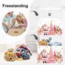 Pink Santa Claus Baby Laundry Hamper Christmas Clothes Kids Storage Basket Large Poinsettia Reindeer Sleigh Snowflake Girls Gift Toy Box Bin, Tree, 36L