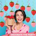 Lewtemi 36 Pcs Strawberry Decor Berry First Birthday Decor Hanging Paper Cutouts Swirl Banner for Strawberry Birthday Party, Baby Shower, Summer Fruit Themed Party Supplies(Colorful)