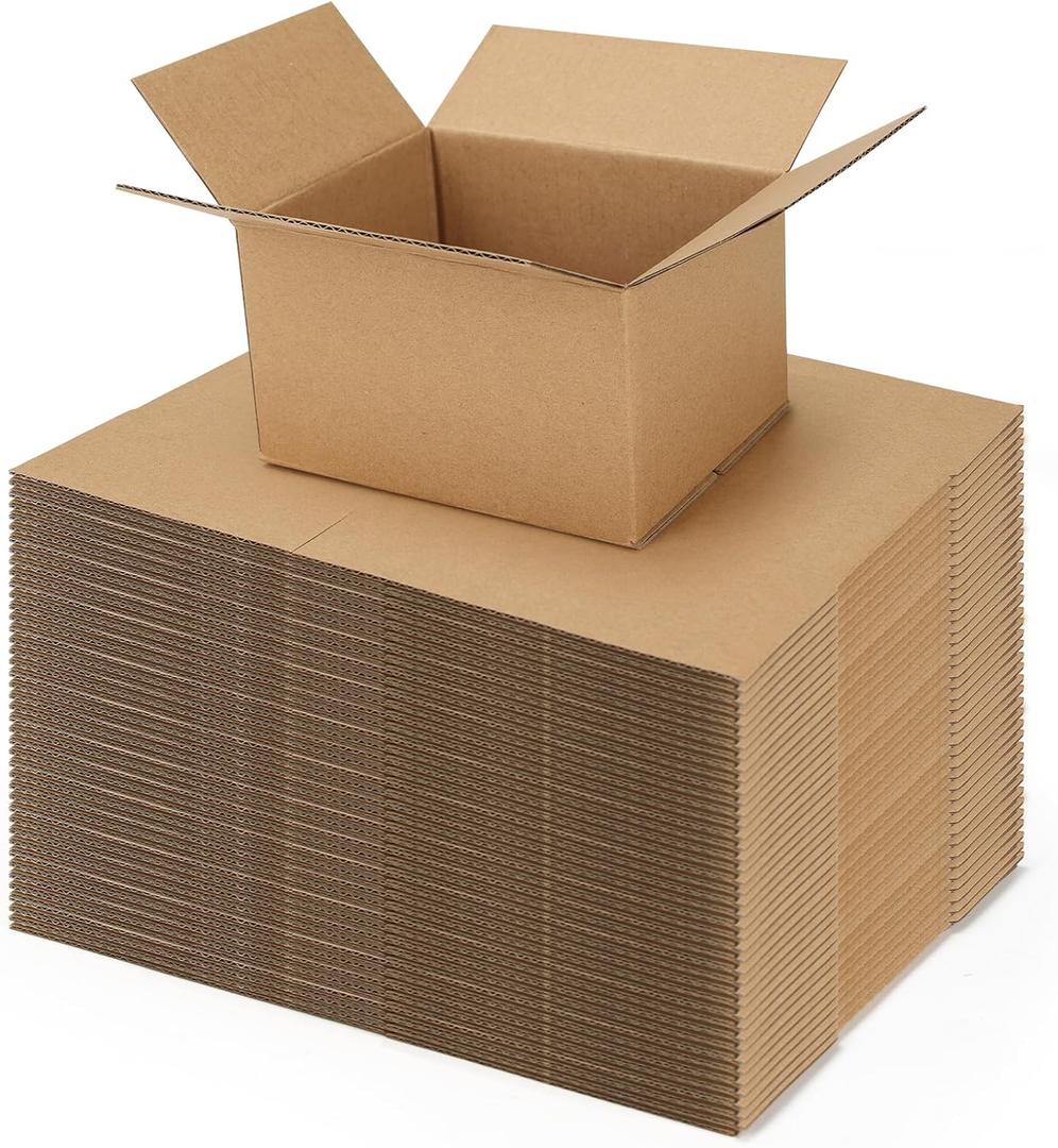 ZBEIVAN Shipping Boxes Mailers 5x4x3 inches Corrugated Cardboard Small Packing Kraft Moving Mailing Box, Pack of 40