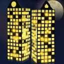 6 Pcs Large Hero Party Favor Boxes with 11 Inch Skyscraper City Gift Large Hero Theme Candy Treat Boxes Skyline Buildings Centerpiece for Birthday Party Decoration Supplies