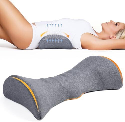 Cozyhealth Lumbar Support Pillow for Sleeping Memory Foam Lumbar Support Cushion for Lower Back Pain Relief, Back Support Bed Pillow Waist Support (Dark Grey)