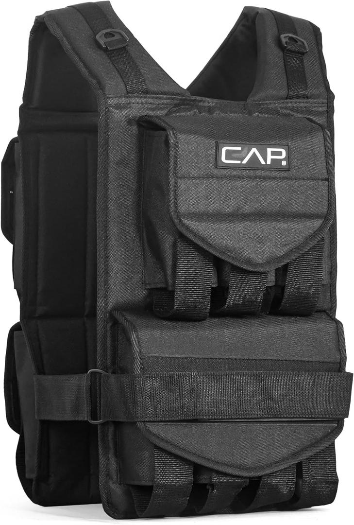 CAP Barbell Adjustable Weighted Vest | 20-150 lbs | Heavy-Duty Workout Vest with Removable Iron Weights for Strength Training, Cardio, Running, and Calisthenics