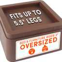 DEDU Oversized Bed Risers Heavy Duty Stackable 4 Pack, Furniture Risers for Sofas 3 Inch or 6 Inch Supports Up to 11000 Lbs, Square Bed Raising Blocks Fits 5.5 Inch Wide Desk or Couch 