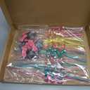 Potchen 16 Pcs Kitty Party Favors Pink Bow Spiral Drinking Straws Colorful Kitty Birthday Party Decorations for Christmas Kitten Supplies