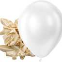 Bezente Pearl White Latex Party Balloons - 150 Pack 5 Inch Matte Small Ivory Helium Pearlescent White Balloons for Anniversary Wedding Baby Shower Birthday Party Decorations (04-white-a22)
