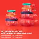 Pyrex Simply Store (7-Pack) Glass Food Storage Containers Set, (1, 2, 4 & 7 Cup) Meal Prep Containers With Plastic BPA-Free Lids, Dishwasher & Microwave Safe