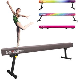 8ft Ultrasimple Adjustable&Foldable Balance Beam,High-Low Floor Beam Suede Gymnastics Equipment,No Tool Require, Gymnastics Beam for Training&Professional HomeTraining, Length: 8FT & Height: 7''-23''