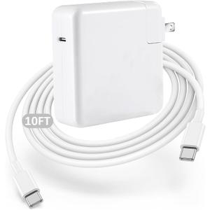 MacBook Pro Charger,96W MacBook Air Charger Fast Charging USB C Laptop Power Adapter,10FT Quick USB C Charging Cord for Mac Book Pro 16/15/14/13inch 2024/2023/2022/2021/2020/2019/M1 M2 M3 Mac Book Air