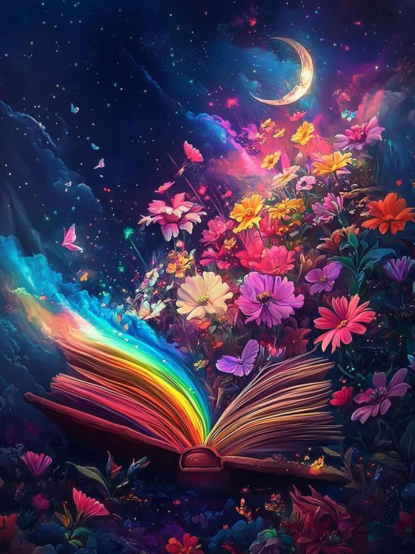 Xylogist Diamond Art Kits for Adults, Flowers Diamond Painting Kits for Adults Beginner, 5D Diamonds Painting, DIY Round Full Drill Gem Art Crafts Kit Home Wall Decor Gifts 12x16 inch (11.8 x 15.7 in)