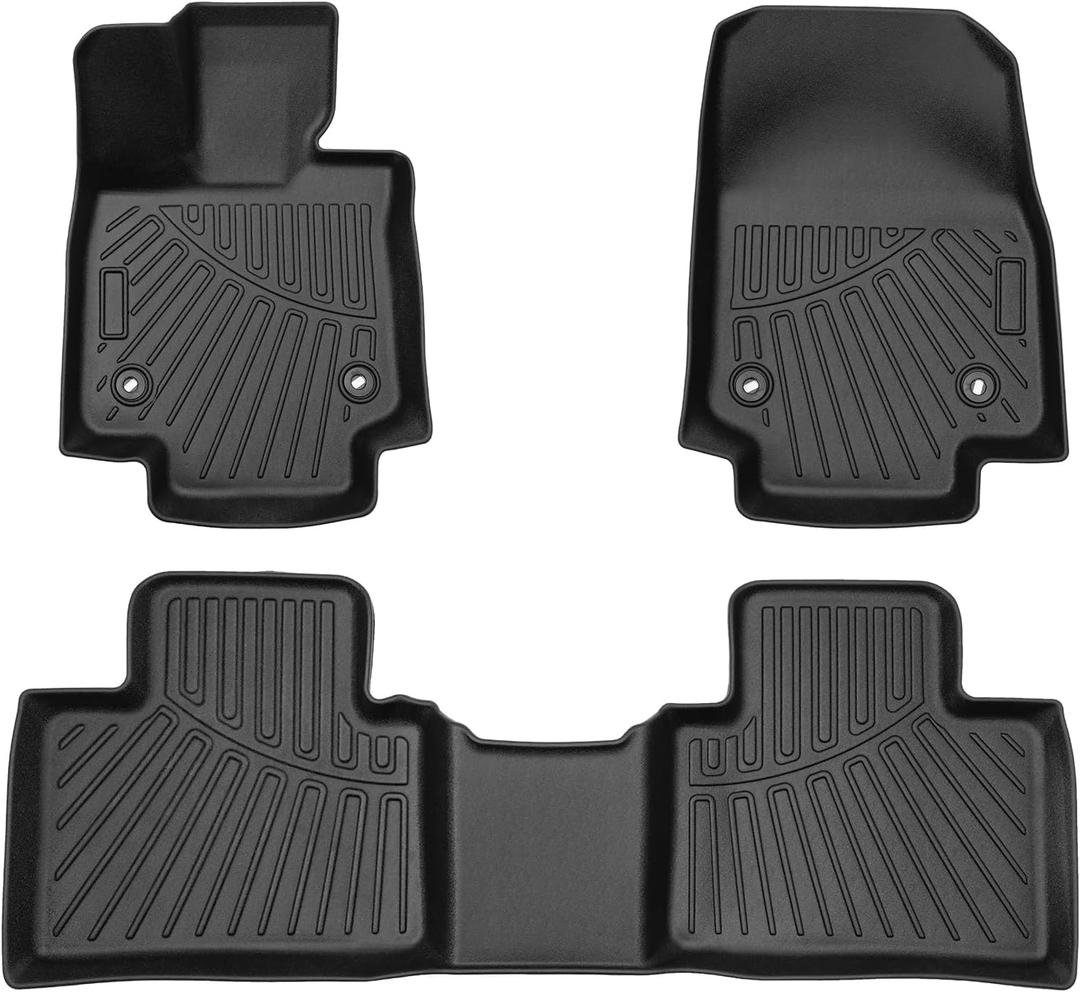 Powerty Floor Mats for 2023 2024 2025 2026 Lexus RX RX350 RX350h RX500h (NOT for RX450h+ PHEV) Accessories All Weather Floor Liner 3D TPE 1st & 2nd Row Floor Mat Heavy-Duty Floor Liners