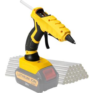 Cordless Hot Glue Gun for DeWalt, Handheld Glue Gun for DeWalt 18/20V Max Li-ion Battery, 30s Quick Preheat, for Arts & Crafts & DIY with 30 Glue Sticks (Tool Only) (Yellow)
