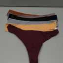 READY TO LOVE Cotton Underwear for Women Pack Breathable Thongs for Women Sexy Stretch Soft Womens Panties Thong (Large, Black/Purple/Caramel/Khaki/Apricot/Gray)
