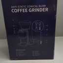 Conical Burr Coffee Grinder, Electric Coffee Bean Grinder for Precise Grinding, 35 Settings, 212 Cup Selector, Anti-Static Design for Home Use, Black