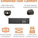 Amazon Basics Ultra Premium Wireless Keyboard and Mouse Combo, Rechargeable, Full-Size with Number Pad, Sleek Design, Plug and Play, Quiet Typing, 2.4GHz USB Receiver, Black