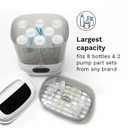 Baby Brezza Bottle Sterilizer and Dryer Advanced 33% Faster - Largest Capacity Steam Sanitizer - Universal Sterilization Machine for All Bottles + Pump Parts - HEPA Air Filter