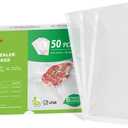 Bonsenkitchen Vacuum Sealer Bags, 50 Quart 8" x 12" Precut Food Sealer Bags, Commercial Grade, BPA Free, Heavy Duty, Customized Size Vacuum Bags for Vac Storage, Meal Prep or Sous Vide Cooking, VB12