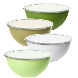 Greentainer 4-Piece Plastic Mixing Bowl Set with Lids for Kitchen, 67oz Lightweight Storage Bowls, Large Salad Bowls for Baking, Prepping, Cooking and Serving Food, Dishwasher & Microwave Safe