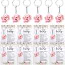 Landical 25 Sets Floral Baby in Bloom Baby Shower Party Gifts for Guest 25 Acrylic Keychains 25 Thank You Cards for Baby Shower Gender Reveal Party Favors