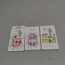 3 x MISUD Press on Nails - Short Square Glue on Nails with Red French Tip, Acrylic Flower Crocodile Design 24 pcs, (Mix Nail)