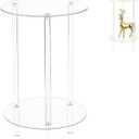 12" Acrylic Detachable End Table, 2 Tier Round Acrylic Coffee Table
Multifuntional Clear Nightstand End Table for Small Spaces, Detachable Beside Table for Living Room, Bedroom, Study Room