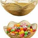 Mela Artisans Decorative Bowl | 9-Inch Gold Metal Wire Fruit Bowl | Perfect for Kitchen Counter | Fruits | Potpourri | Vegetables | Snacks | Candies (Medium)