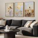 3pcs Jesus With Children Wall Art Christian Kids Room Posters Artwork Jesus Teaching Children Watercolor Painting Pictures Wall Decor for Kids Room Bedroom Church Decorations Unframed