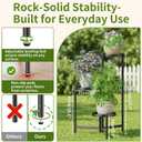 3 Tier Large Plant Stand Indoor with 7.9 Inch Wide Tray, Tiered Corner Metal Outdoor Flower Holder Stand, Folding Tall Rack for Display Shelf for Patio Porch Balcony - BlackDisk