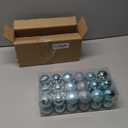 36PCS 4cm Christmas Tree Ornaments Ball Set Shatterproof Hanging Decorations for Holiday Party (Light Blue)