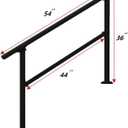 Metty Metal Handrails for Outdoor Steps,1-4 Step Stair Handrail & Indoor Stair Railing KitBlack Railings for Outdoor Steps and Hand Rails for Seniors for Porch