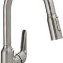 hansgrohe Focus N Stainless Steel Bar Kitchen Faucet, Kitchen Faucets with Pull Down Sprayer, Faucet for Kitchen Sink, Stainless Steel Optic 71801801