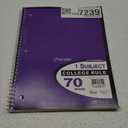 Top Flight Standards 1-Subject Wirebound Notebook, 70 Sheets, Wide Rule, 10.5 x 8 Inches, 1 Notebook, Purple Cover (30080)