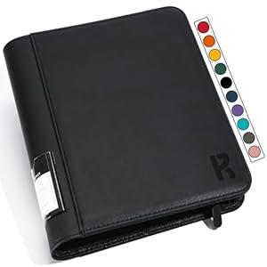 KarlyPro Toploader Binder 4 Pocket Hold 128+Trading Cards in 3" x 4"Top Loaders, Double-Sided Loading 2X2 Pockets Toploaders 35pt-55pt Storage, Ringless Zipper Folder with Tag Design-Black