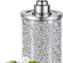 Sumnacon Soap Dispenser Bathroom Sparkling Hand Dispenser with Stainless Pump,Silver Crushed Diamond Dish Soap Dispenser for Kitchen Decorative Soap Dispensers for Kichen Sink Bathroom Countertop