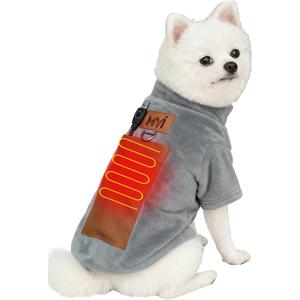 MYI Winter Heated Dog Electric Warm Coat Clothes for Small Medium Large Dogs Outside/Inside Cold Weather Jacket pet Vest Gray M(NOT Included Batteries)